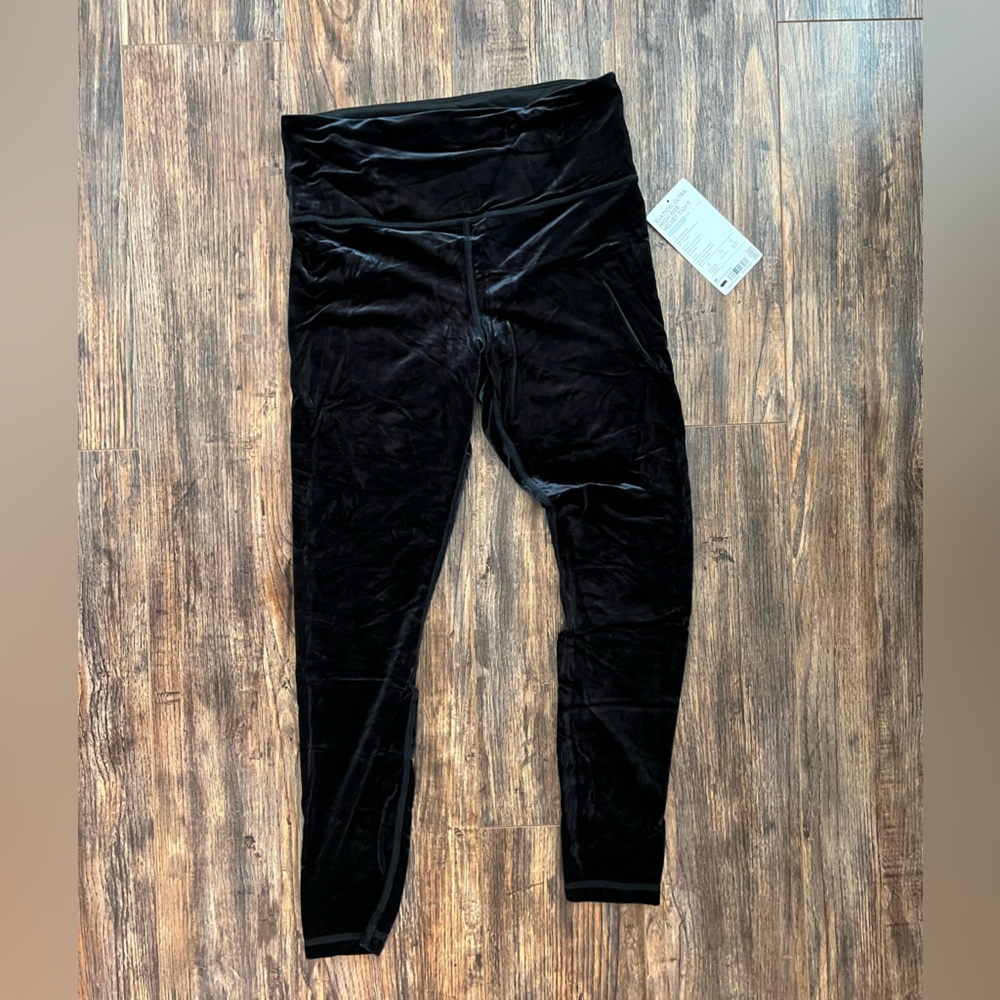 Athleta Elevation Ultra High Rise Velvet Tight Black Medium